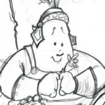 Roman soldier smelling a flower