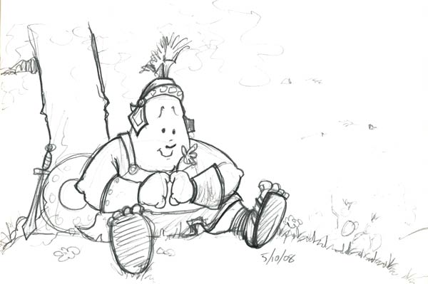 Roman soldier smelling a flower Roman soldier smelling a flower