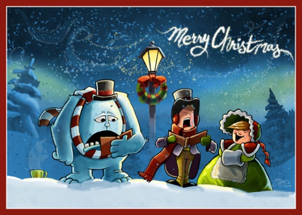 Christmas Carolers and a Yeti Christmas Carolers and a Yeti