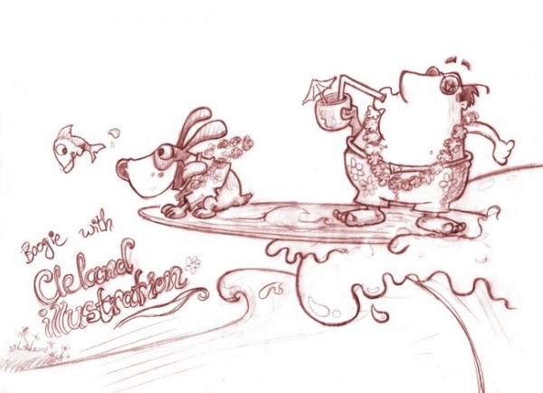Surfing Fun Sketch