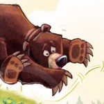 Bear desperately chasing after a honey bee