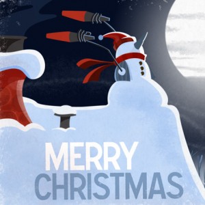 Rooftop Snowman