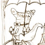 alligator-bicycle-sketch