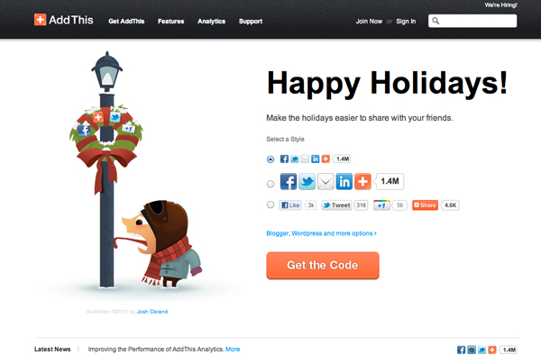 2011 Christmas Illustration featured on AddThis
